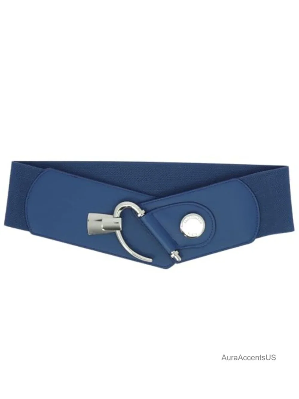 Genuine Italian Leather Wide Elastic Belt for Women | DARLENE | Classic Buckle